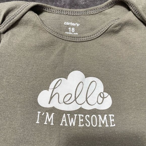 Carter’s 18 Month Army Green Onsie - I’m Awesome - added an extra item - Picture 2 of 7